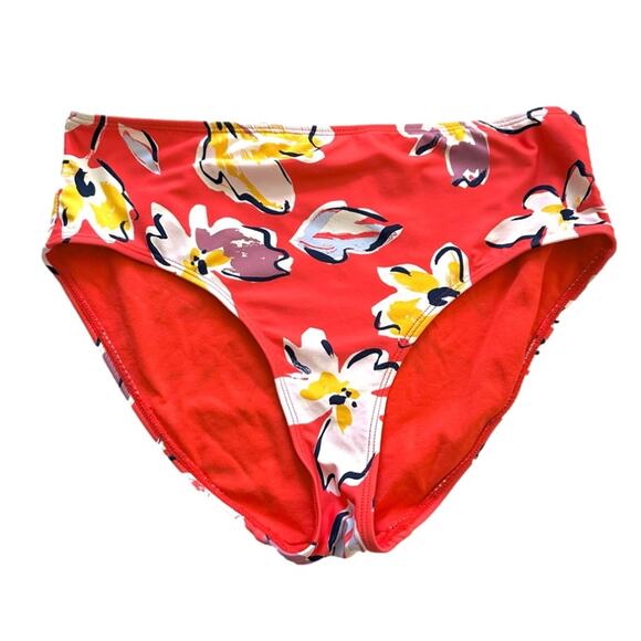 Catalina Bikini Set Red Floral Tie Top High Waisted Bottom Swimsuit Small NEW - Picture 4 of 12